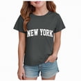 thumbnail image 1 of Kogui Shirts for Girls Trendy Summer Girl's Cartoon Print T Shirts Short Sleeve Graphic Tees Summer Tops Size 7-8 (Dark Gray,7-8 Years), 1 of 4