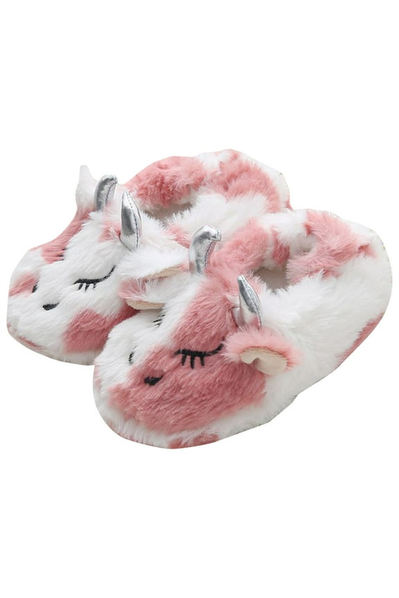 Slippers for Toddler Boys Toddler Winter Slippers - Soft Plush Indoor Slippers for Girls & Boys (Light Pink,5)