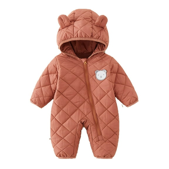 Kogui Snow Suit Toddler Toddler Snowsuit Cute Baby Suit Winter Coat Warm Hooded Jumpsuit for Boys Girls 0 3 Months (Red,0-3 Months)