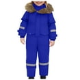 thumbnail image 1 of Kogui Snow Suits Boys Kids One Piece Snowsuits Girls Boys Coveralls Ski Suits Waterproof Windproof Snowboard Jumpsuits Winter Warm Jackets Size 12-13 (Blue,12-13 Years), 1 of 6