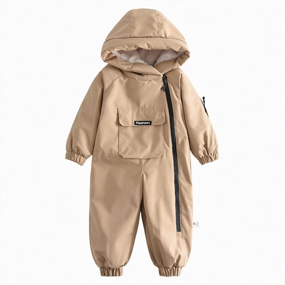 Kogui Snow Suits for Kids Toddler Baby One Piece Snow Suit Waterproof Windproof Winter Snowsuit Infant Girls Boys Snowboard Jumpsuits 2T 3T (Khaki,2-3 Years)