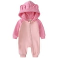 thumbnail image 1 of Kogui Snowsuit Baby Boy Baby Fleece Snowsuit, Infant Winter Coat, Hooded Long Sleeve Baby Rompers Jumpsuit 0 3 Months (Pink,0-3 Months), 1 of 7