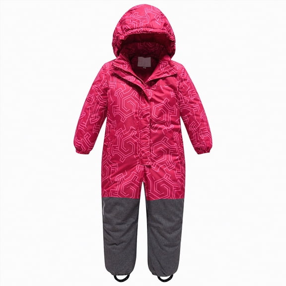 Kogui Snowsuit Toddler Snow Suit for Little Boys Girls Kids One Piece Hooded Snowsuits Ski Suits Waterproof Windproof Winter Outdoor Overalls 4T 5T (Light Pink,4-5 Years)