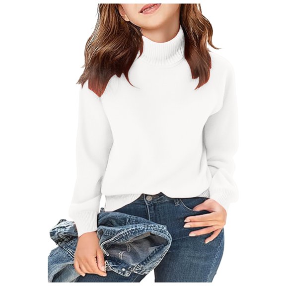 Kogui Soft Girls Sweater Toddler Toddler Baby Girl Sweater Cute Kids Outfit Little Girls Long Sleeve Bow Knit Sweatshirt Pullover Tops Size 3T 4T (White,3-4 Years)