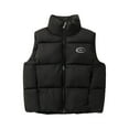 thumbnail image 1 of Kogui Softshell Vest Kids Girls Puffer Vest Stand Collar Sleeveless Warm Jacket Cute Outerwear with Pockets Size 7-8 (Black,7-8 Years), 1 of 8