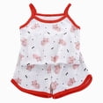 thumbnail image 1 of Kogui Summer Pjs for Girls Kids Toddler Girl Pajamas Fuzzy Trim Satin Button Down Shirt Top and Shorts 2pcs Pjs Sets Sleepwear 4T 5T (Watermelon Red,4-5 Years), 1 of 6