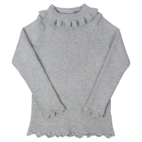 Kogui Sweater for Toddler Girl Toddler Baby Girl Knit Sweater Long Sleeve Floral Embroidery Pullover Sweatshirt Warm Fall Winter Clothes Size 3T 4T (Grey,3-4 Years)