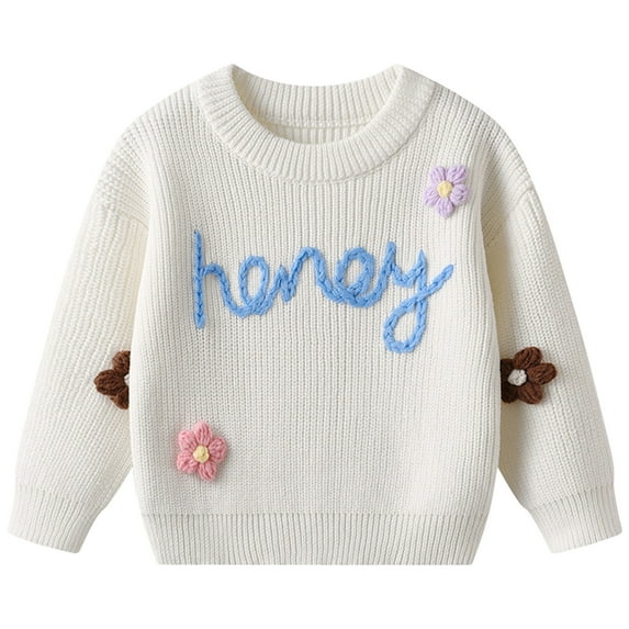 Kogui Sweaters for Baby Girls Baby Boy Girl First Birthday Golf Outfit Hole in One Golf Cable Knit Sweater Oversized Knitted Pullover Sweatshirt Size 3 6 Months (White,3-6 Months)