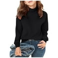 thumbnail image 1 of Kogui Sweaters for Girls Long Sleeves Girls Sweaters Kids Cozy Fall Winter Warm Clothes Cute Long Sleeve Pullover Tops Size 10-11 Years (Black,10-11 Years), 1 of 4