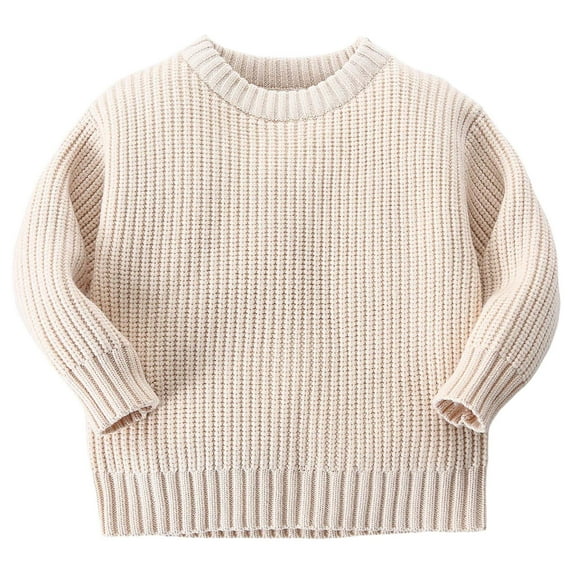 Kogui Sweaters for Toddler Boys Toddler Baby Girl Boy Knitted Sweater Cardigan Crewneck Long Sleeve Pullover Sweatshirt Top Winter Outfits Size 2T 3T (Khaki,2-3 Years)