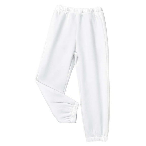 Kogui Teen Sweatpants Girls' Active Sweatpants - Soft Athletic Joggers pants for Girls Size 8-9 (White,8-9 Years)