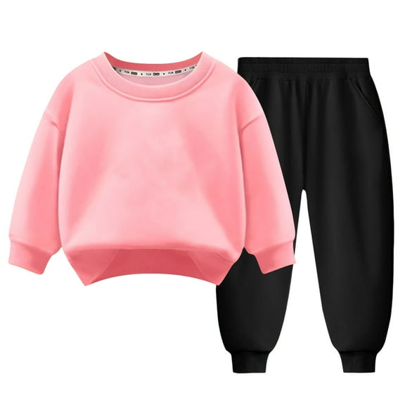 Kogui Teens Clothes Girls Trendy Outfits Girls Clothes Outfits Crewneck Cute Print Sweatshirt Top and Pants Size 9-10 (Pink,9-10 Years)