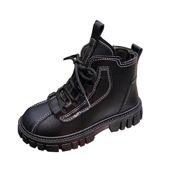 Kogui Toddler Ankle Boots Girls Boots Fashion Ankle Boots for Girls Chelsea Booties for Toddler/Little Kids Size 2.5 (Black,Big Kids 2.5)