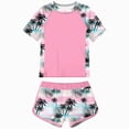 thumbnail image 1 of Kogui Toddler Bathing Suit Toddler Girl 2Pcs Swimsuit Floral Tops Shorts Swimming Beach Wear Bikinis Bathing Suit Summer 2T 3T (Light Pink,2-3 Years), 1 of 8