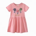thumbnail image 1 of Kogui Toddler Birthday Dress Toddler Little Baby Girl Dress Print Smocked Dress Short Sleeve Doll Collar Plaid Dresses 3T 4T (Pink,3-4 Years), 1 of 6