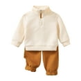 thumbnail image 1 of Kogui Toddler Boy Clothes Baby Boy Clothes Fall Winter Outfits, Outfits Gifts for Boys Size 6 12 Months (Beige,6-12 Months), 1 of 7