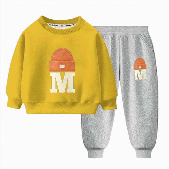 Kogui Toddler Boy Clothes Sets Fall Pullover Outfit Hoodie and Sweatpants Suit for Boys Girls Graphic 2 Piece Fashion Sweatshirt Set 5T 6T (M,5-6 Years)