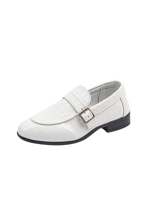 Toddler Boy Dress Shoes Toddler Boys Girls Classic Lace-Up Dress Shoes Oxfords Wedding School Uniform Shoes Size 8.5 (White,Toddler 8.5)