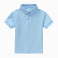 thumbnail image 1 of Kogui Toddler Boy Polo Boys Short Sleeve Knit Polo Shirt Soft and Breathable School Uniform with Striped Collar 3T 4T (Blue,3-4 Years), 1 of 4