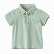 Kogui Toddler Boy Polo Shirt Baby Unisex Shirt,Fineser Toddler Kids Baby Girls Boys Short Sleeve Button Up Collar Classic T-Shirt Tee Tops 4T 5T Green,4-5 Years