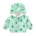 thumbnail image 1 of Kogui Toddler Boy Rain Jacket Graphic Hooded Jackets for Toddler Baby Boys Girls Cartoon Print Windproof Coats Lightweight Zip Trench Outerwear Size 6 12 Months (Green,6-12 Months), 1 of 3