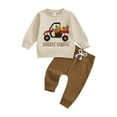 thumbnail image 1 of Kogui Toddler Boys Clothes 2Pcs Baby Boy Long Sleeve Shirt Pants Set Outfit Fall Clothes Size 0 3 Months (Khaki,0-3 Months), 1 of 5
