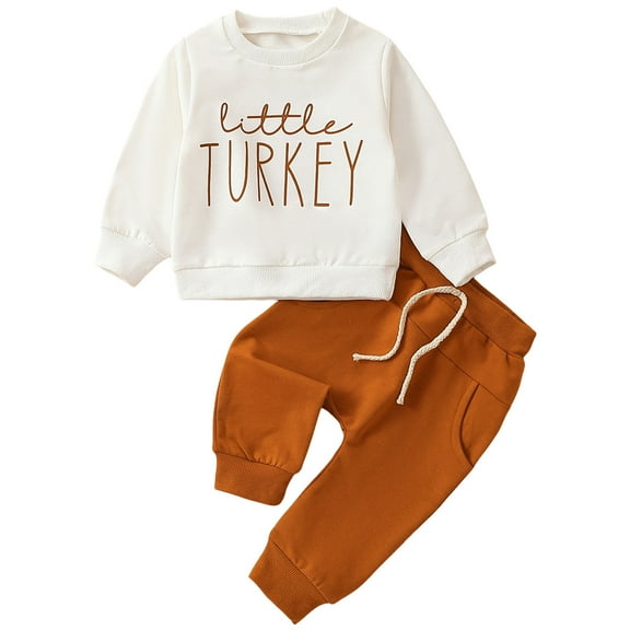 Kogui Toddler Boys Outfits for Winter Toddler Baby Boy Fall Clothes Crew Neck Long Sleeve Sweatshirt Pants 2 Pcs Outfits Size 2T 3T (White,2-3 Years)