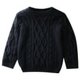 thumbnail image 1 of Kogui Toddler Boys Sweaters Toddler Baby Girl Boy Knit Sweater Round Neck Long Sleeve Pullover Sweatshirt Fall Winter Clothes Size 12 18 Months (Navy,12-18 Months), 1 of 4