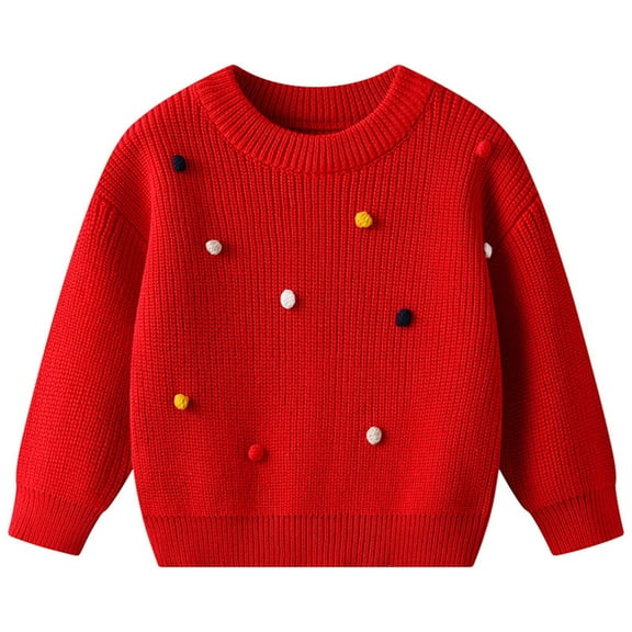 Kogui Toddler Boys Winter Sweaters Toddler Baby Boy Girl Golf Outfits Letter Embroidery Long Sleeve Knit Pullover Sweater Fall Clothes Size 3T 4T (Red,3-4 Years)