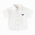 thumbnail image 1 of Kogui Toddler Button Up Shirt Short Sleeve Boys Short Sleeve Button Down Casual Shirt with Pockets 2T 3T (White,2-3 Years), 1 of 9