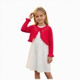 thumbnail image 1 of Kogui Toddler Cardigan Long Sleeve Bow Knit Cardigan for Girls Dress Party Casual Layering 1T 2T (Red,1-2 Years), 1 of 7