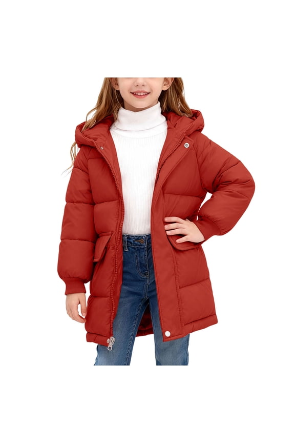 Toddler Coat Kids Winter Jacket Front Zip Warm Snow Wear Toddler Outer Clothing 3T 4T (Wine,3-4 Years)