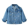 thumbnail image 1 of Kogui Toddler Denim Jacket Boys Kids Girls Denim Jacket Designer Ripped Jeans Jackets Fashion CoatSize 4T 5T (Light Blue,4-5 Years), 1 of 4