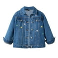 thumbnail image 1 of Kogui Toddler Denim Jacket for Girls Girls Jean Jacket Baby Girls Cropped Denim Jacket Outerwear for KidsSize 4T 5T (Blue,4-5 Years), 1 of 4