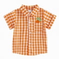 thumbnail image 1 of Kogui Toddler Dress Shirt Girls Toddler Boys' Short Sleeve Cotton Casual Button-Down Shirt 3T 4T (Orange,3-4 Years), 1 of 6