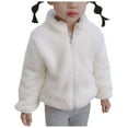 thumbnail image 1 of Kogui Toddler Fleece Jacket Toddler Kids Fleece Warm Jacket Baby Boys Girls Winter Zip-up Lightweight Long Sleeve Jacket Unisex Boy's Girls Winter Zip Up Fleece Jacket Size 4T 5T (White,4-5 Years), 1 of 3