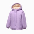 thumbnail image 1 of Kogui Toddler Fleece Lined Jacket Girls Fleece Lined Jacket Warm Windproof Hooded Zip Up Kids Winter Coat with Pockets Sizes 1-14Y (Light Purple,3-4 Years), 1 of 7