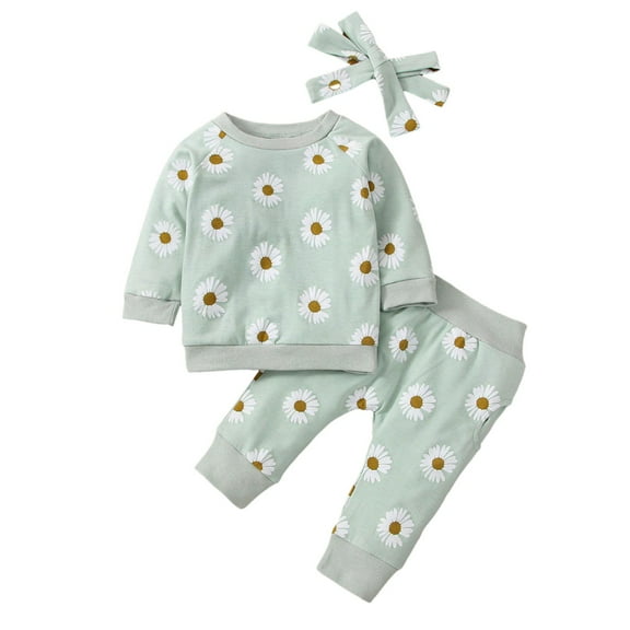 Kogui Toddler Girl Clothes Outfits Set Baby Girls' Toddler 2-piece Warm Sweatshirt and Jogger Set 18 24 Months (Light Green,18-24 Months)