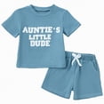thumbnail image 1 of Kogui Toddler Girl Clothes Toddler Baby Girl Clothes Summer Outfit Ruffle Vest Shirts + Ruffled Short Set 0 3 6 9 12 18 24 Months (Blue,0-6 Months), 1 of 9