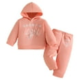 thumbnail image 1 of Kogui Toddler Girl Fall Clothes Autumn Winter Newborn Girls Clothes Print Hoodies Sweatshirt And Sweatpants Outfit Suit Infant Girls Clothing Set Size 2T 3T (Pink,2-3 Years), 1 of 9
