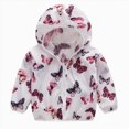 thumbnail image 1 of Kogui Toddler Girl Jacket Baby Girls Sunscreen Jacket Cartoon Print Hooded Nylon Windbreaker Lightweight Zipper Coat for Toddler Sizes 12M-5Y (Pink,4-5 Years), 1 of 3