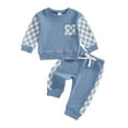 thumbnail image 1 of Kogui Toddler Girl Long Pants Outfit Toddler Baby Girl Fall Clothes Outfit Cute Sweatshirts + Pants Set 6 12 Months (Blue,6-12 Months), 1 of 4