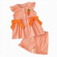 thumbnail image 1 of Kogui Toddler Girl Short Sets Kid Toddler Girl Clothes Summer Ruffle Sleeve Graphic Shirt + Shorts Summer Outfits Set 3 6 9 12 18 24 Months 2T 3T 4T (Red,12-18 Months), 1 of 8