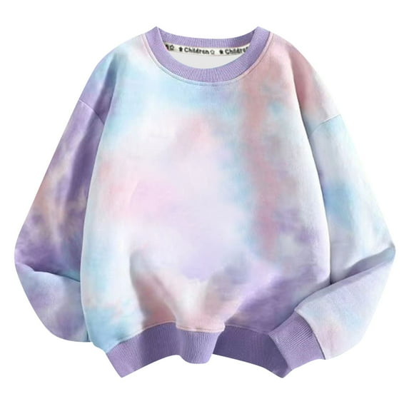 Kogui Toddler Girl Sweatshirt Girls' Graphic Print Casual Thermal Sweatshirt Long Sleeve Crew Neck Pullover Sweatshirts Size 18 24 Months (Purple,18-24 Months)