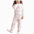 thumbnail image 1 of Kogui Toddler Girl Sweatsuit Toddler Girl Suit Heart Graphic Print Set - Sweatshirt & Flared Pants - 2 Piece Girls Pant Outfits 3 6 9 12 18 Months 2T 3T 4T 5T (White,2-3 Years), 1 of 9