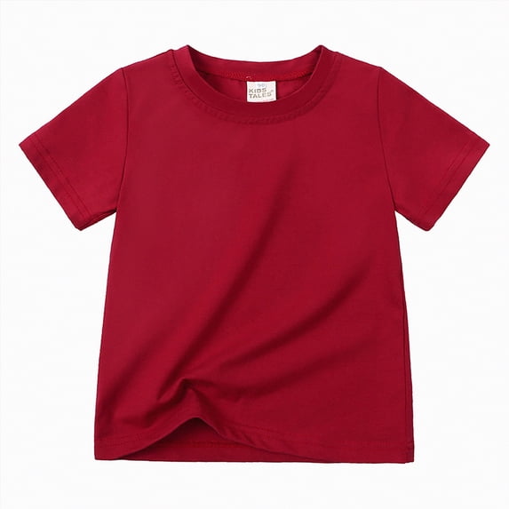 Kogui Toddler Girl Tshirt Girl's Short Sleeve Round Neck Tee T Shirts Summer Crop Tops 12 24 Months (Red,12-24 Months)