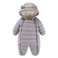 thumbnail image 1 of Kogui Toddler Girl Winter Snowsuit Toddler Snowsuit Cute Baby Bear Suit Winter Coat Warm Hooded Jumpsuit for Boys Girls Size 3 6 Months (Dark Gray,3-6 Months), 1 of 7