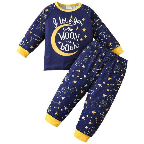 Kogui Toddler Halloween Pajamas Boy Kids Boys Thermal Pajamas Set Long Sleeve Elastic Waist Pants Set Comfort Casual Sleepwear Size 5T 6T (Yellow,5-6 Years)