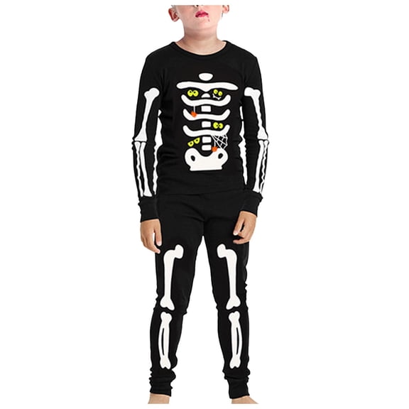 Kogui Toddler Halloween Pajamas Kids Soft Tops Pants PJ Outfits 2pc Long Sleeve Shirts Pajamas Boys Girls Plain Lightweight Sleepwear Size 4T 5T (Green,4-5 Years)