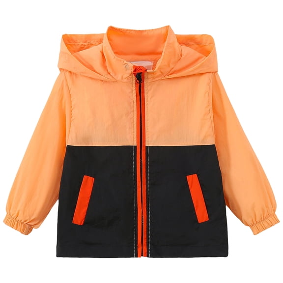 Kogui Toddler Jacket Boys Girls Boys Windbreaker Hoodies Jacket Teens Kids Zipper Lightweight Outdoor Hiking Outerwear Stylish Fall Clothes Size 4T 5T (Gold,4-5 Years)